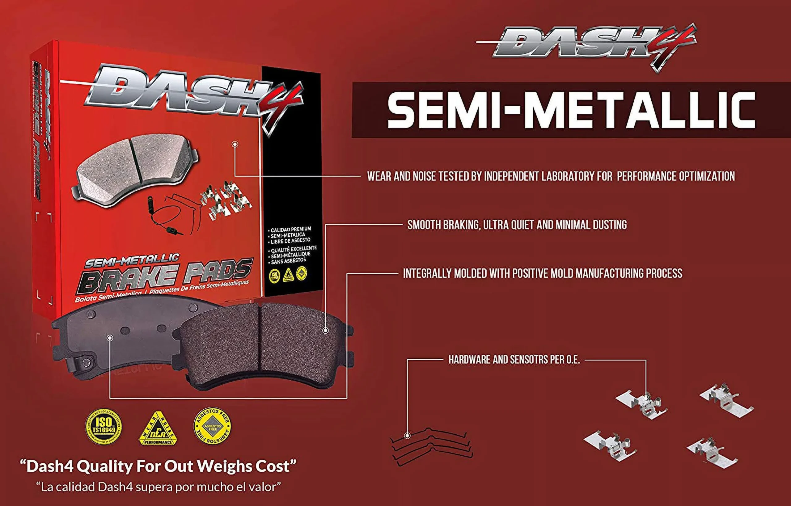Dash4 Semi-Metallic Disc Brake Pad MD632 - Image 4