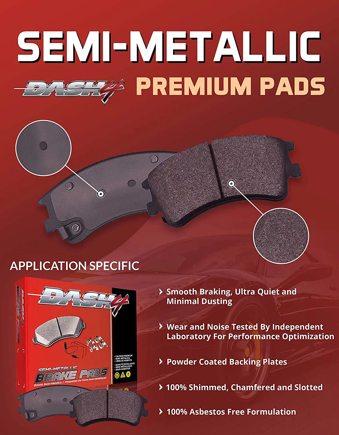 Dash4 Semi-Metallic Disc Brake Pad MD632 - Image 3