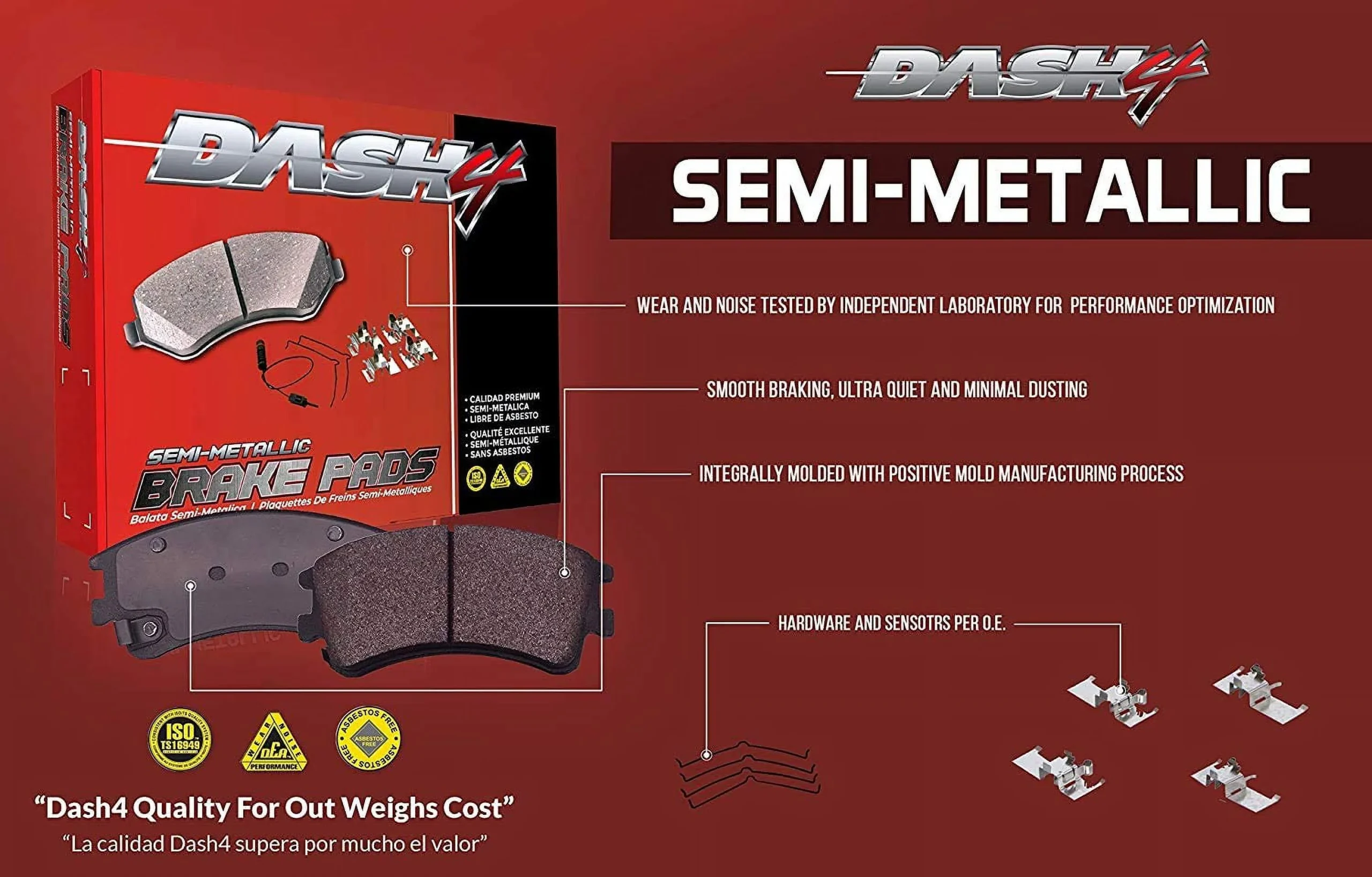 Dash4 Semi-Metallic Disc Brake Pad MD632 - Image 5
